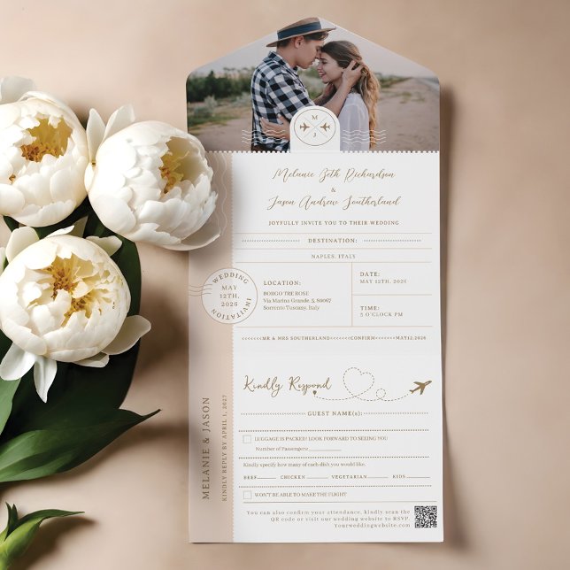 Boarding-Passport-Ticket Reiseziel Thema All In One Einladung (Boarding Passport Ticket Destination Travel Theme All In One Invitation)