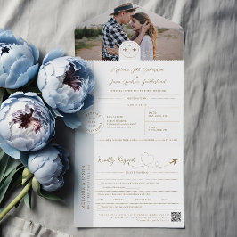 Boarding-Passport-Ticket Reiseziel Thema All In One Einladung