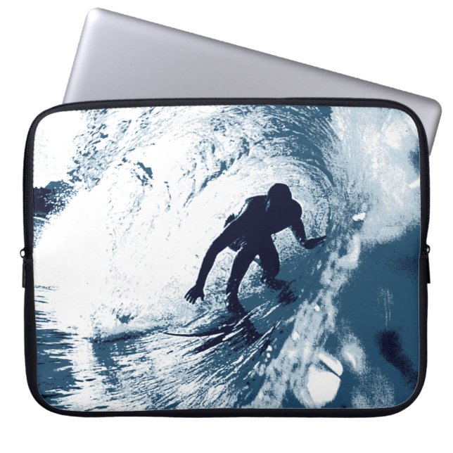 Boarding Trybe Tube, Hawaiian Surf Graphic Wetsuit Laptopschutzhülle (Vorderseite)