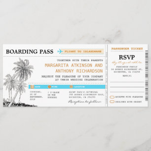 Boardingdurchlauf-Hochzeitskarten mit UAWG Einladung