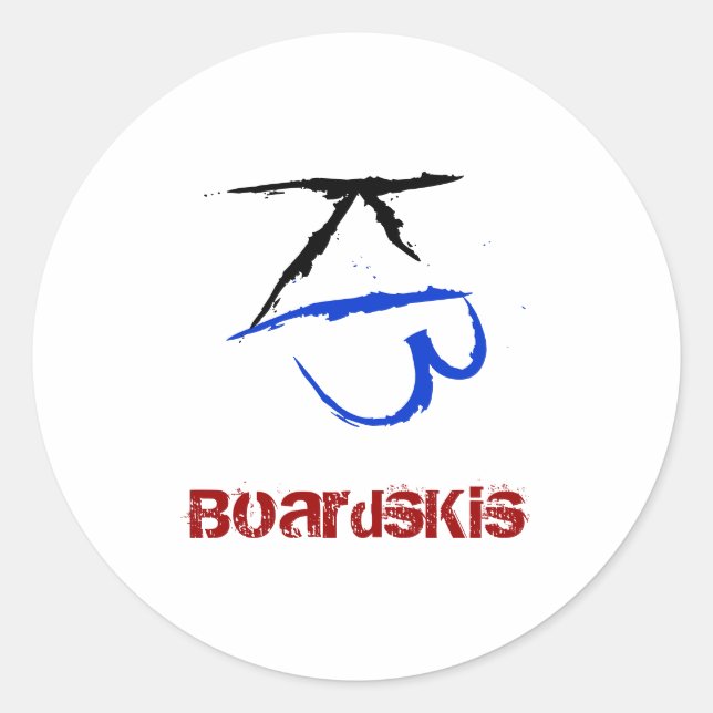 BoardsKis - Emblem-Aufkleber (weiß) Runder Aufkleber (Vorderseite)