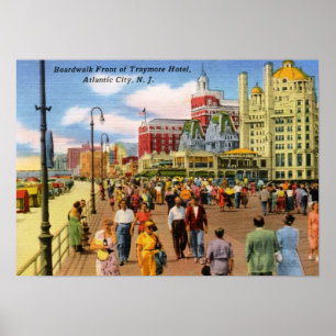 Boardwalk, Atlantic City Vintag Poster