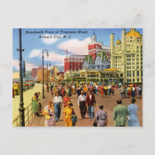 Boardwalk, Atlantic City Vintag Postkarte