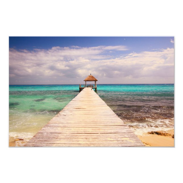 Boardwalk Dock in die Karibik Fotodruck (Vorne)