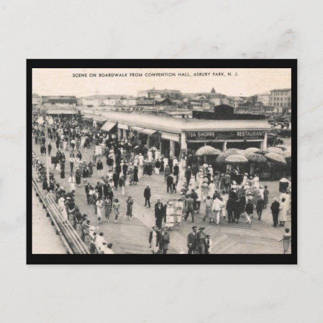Boardwalk Scene, Asbury Park, NJ 1930er Vintag Postkarte (Vorderseite)