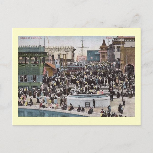 Boardwalk, Venedig, Kalifornien 1910 Vintag Postkarte (Vorderseite)