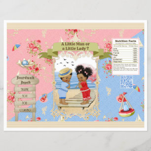 Boardwalk Victoriana Beach Gender Reveal Chip Bag Flyer