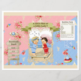 Boardwalk Victoriana Beach Gender Reveal Chip Bag Flyer