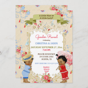 Boardwalk Victoriana Beach Summer Gender Reveal Einladung