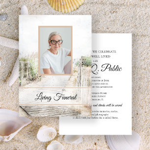 Boardwalk zum Beach Living Beerdigung Party Einladung