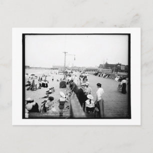 Boardwanderung & Strand, Asbury Park, NJ Vintag Postkarte