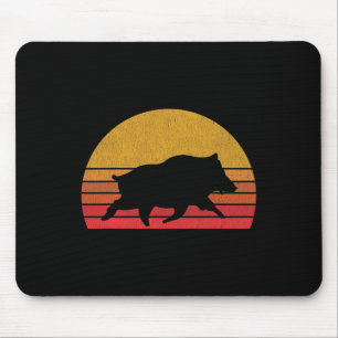 Boarenjagd - Retro Sunset Wild Schweine Boar Hunte Mousepad