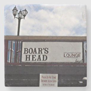 Boar's Head Athens, Ga. Marmorstein-Untersetzer. Steinuntersetzer