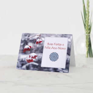 Boas Festas e Feliz Ano Novo, portugiesische Weihn Feiertagskarte