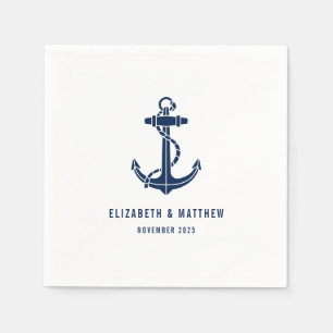 Boat Anchor Beach Hochzeitspapier Personalisiert Serviette
