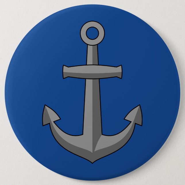 Boat Anchor Cartoon Button (Vorderseite)