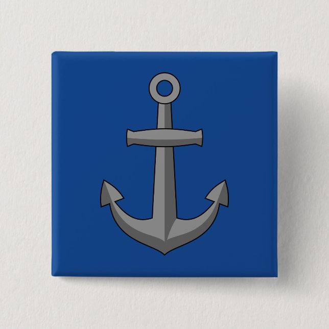 Boat Anchor Cartoon Button (Vorderseite)