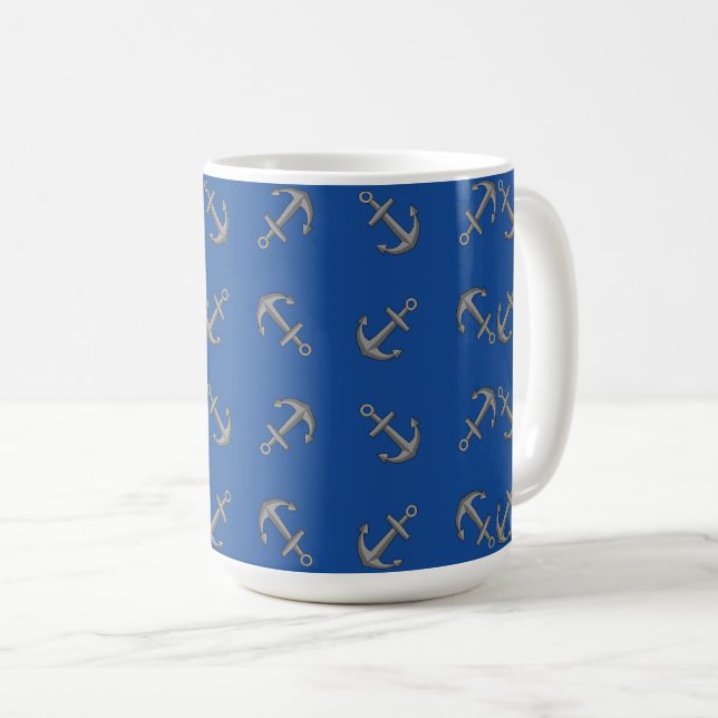 Boat Anchor Cartoon Kaffeetasse (VorderseiteRechts)