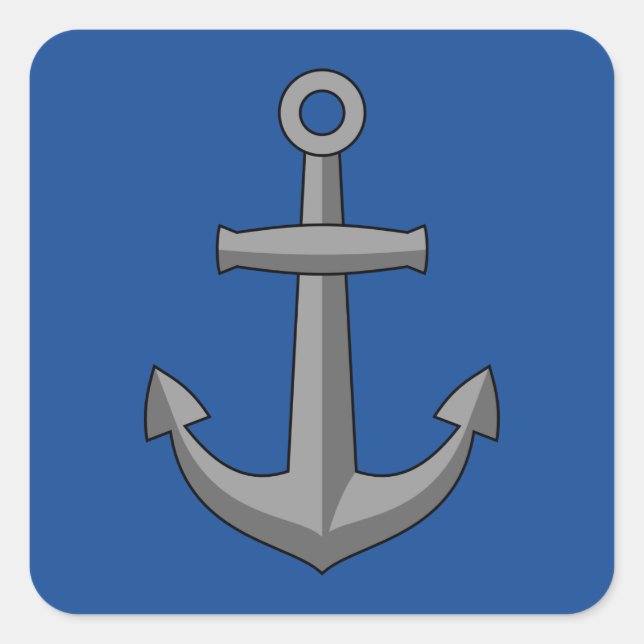 Boat Anchor Cartoon Quadratischer Aufkleber (Vorderseite)