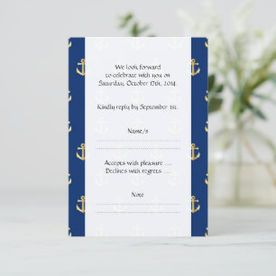 Boat Anchor, Ship Anchor, Sea Anchor, Wedding RSVP Karte