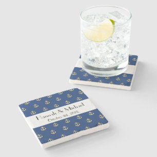 Boat Anchor, Ship Anchor, Sea Anchor, Wedding Steinuntersetzer