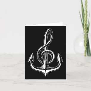 Boat Anchor Treble Clef Nautic Musician Karte