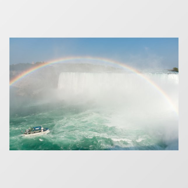 Boat and Horseshoe Falls from Niagara Falls Fensteraufkleber (Blatt)