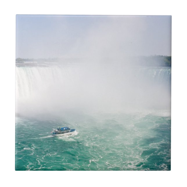Boat and Horseshoe Falls from Niagara Falls Fliese (Vorderseite)