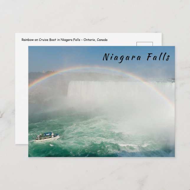 Boat and Horseshoe Falls from Niagara Falls Postkarte (Vorne/Hinten)