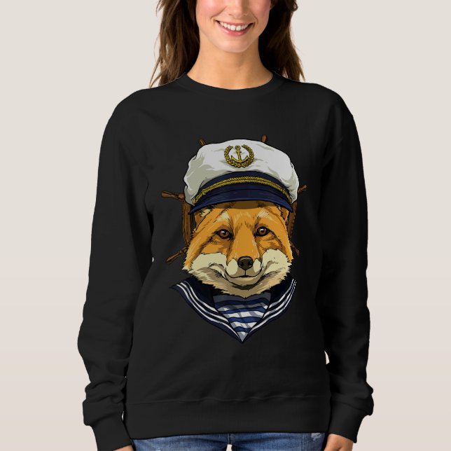 Boat Captain Fox Boat  Boat Owners Sailor Fox Sweatshirt (Vorderseite)