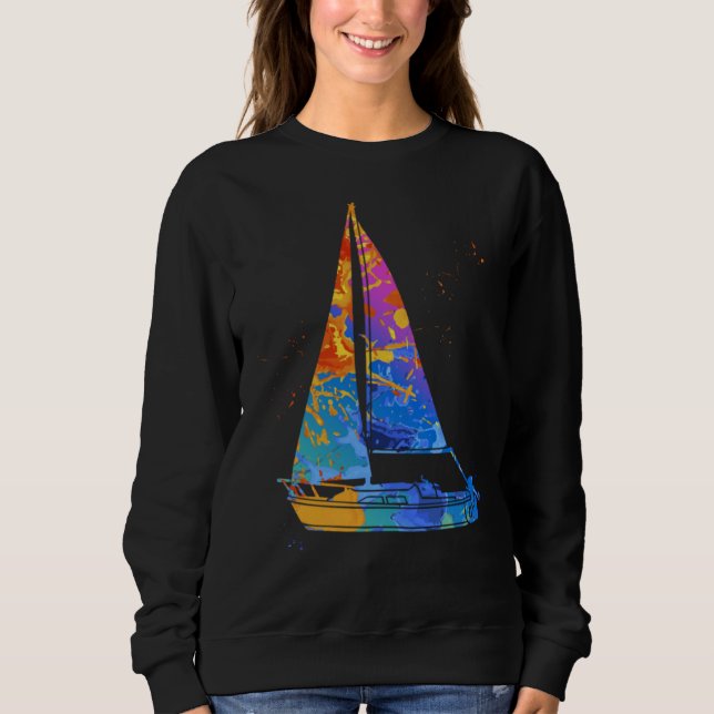 Boat Captain Graphic Sail Boat Motor Boat Captain Sweatshirt (Vorderseite)