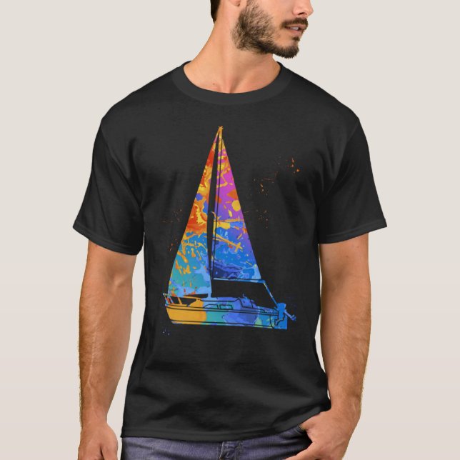 Boat Captain Graphic Sail Boat Motor Boat Captain T-Shirt (Vorderseite)