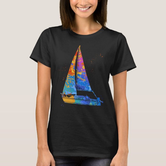 Boat Captain Graphic Sail Boat Motor Boat Captain T-Shirt (Vorderseite)