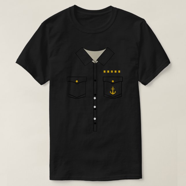 Boat Captain Uniform Costume  T-Shirt (Design vorne)