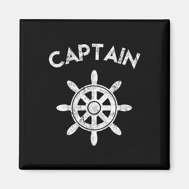 Boat Captain Wheel Sailboat Boating Sailor Gifts  Magnet (Vorne)