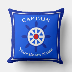 Boat captains ships wheel throw pillow kissen