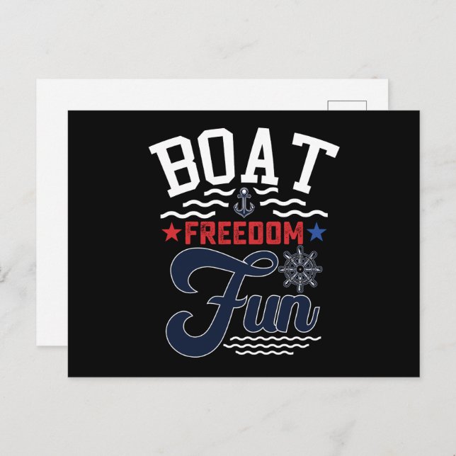 Boat Freedom Fun 4. Juli Boater Postkarte (Vorne/Hinten)
