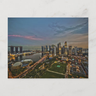 Boat Quay Singapur City Skyline Panorama Postkarte