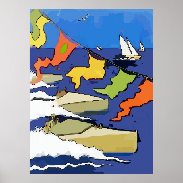 Boat Regatta, Lake Pontchartrain Poster (Vorne)
