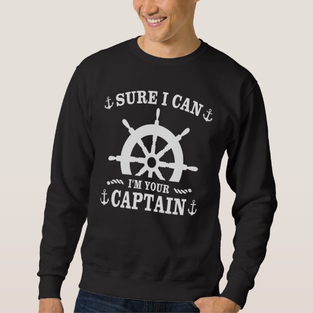 Boat Sailing Boat Captain's Hat Motorboat Sailing  Sweatshirt (Vorderseite)