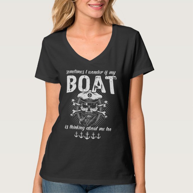 Boat Sports Boat Captain's Hat Sailing Boat Motor  T-Shirt (Vorderseite)