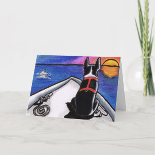 Boat Sunset Custom Karte