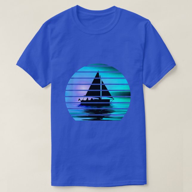 Boat Sunset Vater Wild Fun T-Shirt (Design vorne)