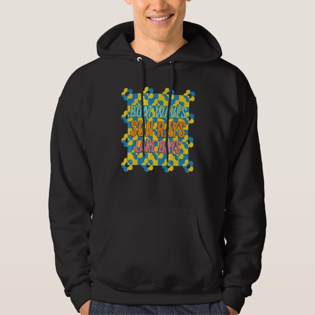 Boat Waves Sun Rays Lake Day Hoodie (Vorderseite)