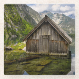 Boathouse am Obersee in den Alpen in Deutschland Glasuntersetzer