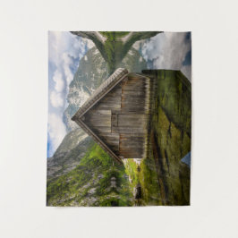 Boathouse am Obersee in den Alpen in Deutschland Wandteppich