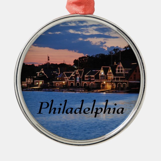 Boathouse Row dusk Silbernes Ornament (Vorne)