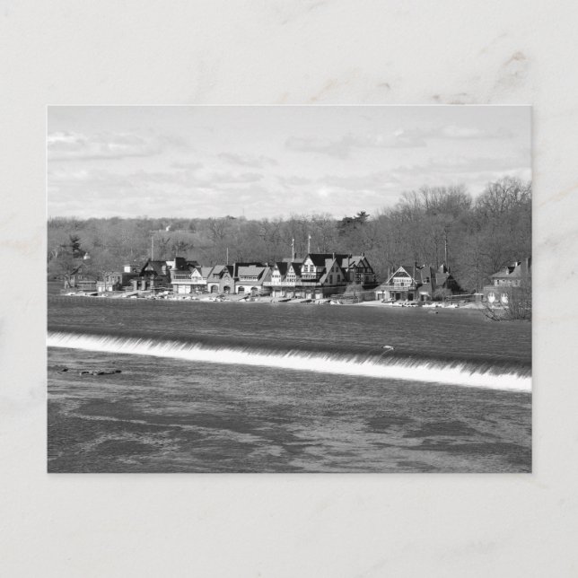 Boathouse Row winter b/w Postkarte (Vorderseite)