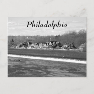 Boathouse Row winter b/w Postkarte