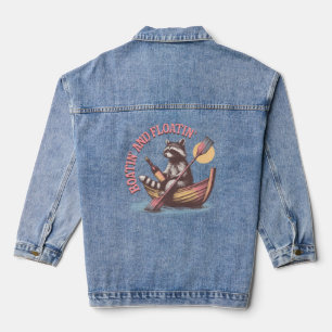 Boatin-and-floatin' Retro Funny Raccoon Jeansjacke